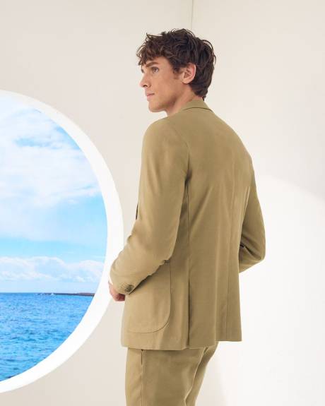 Veston de Complet en Lin &agrave; Coupe &Eacute;troite