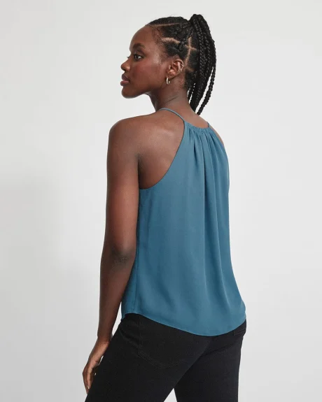 Crepe Halter Cami with Shirring
