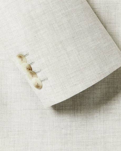 Veston de Complet Gris P&acirc;le &agrave; Coupe Ajust&eacute;e &agrave; Boutonnage Double