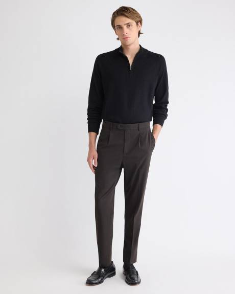 Long-Sleeve Half-Zip Mock-Neck Sweater