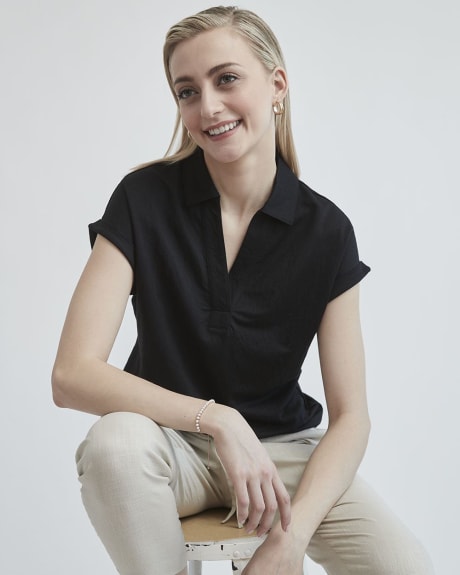 Extended-Sleeve Polo T-Shirt