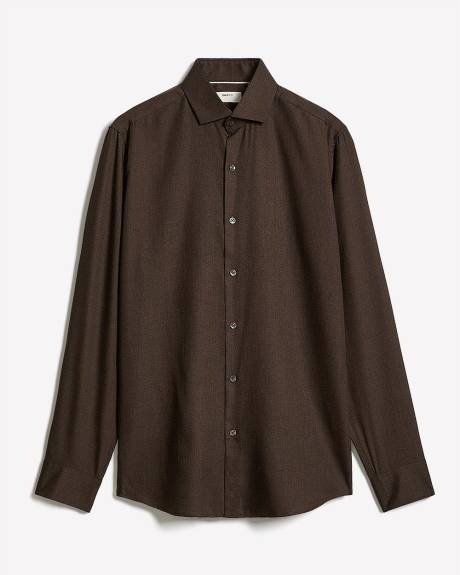 Chemise Habillée en Lyocell Chiné à Coupe Ajustée