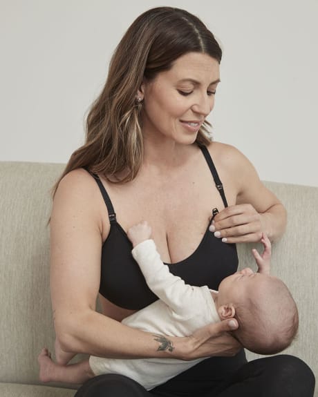 Seamless V-Neck Nursing Bra - Thyme Maternity