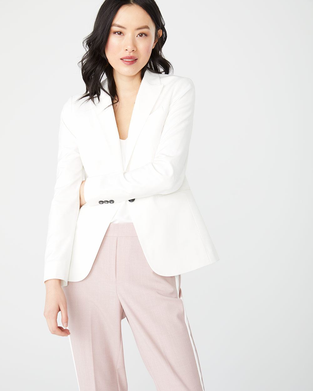 White stretch blazer Clearance