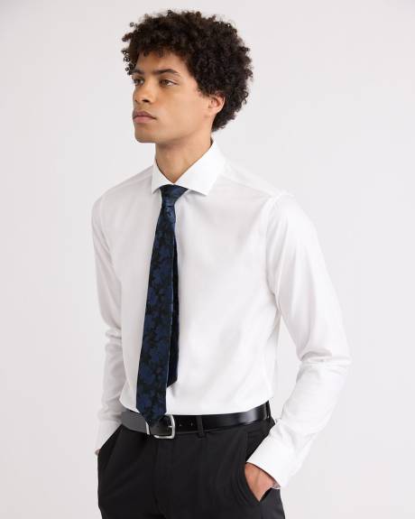 Black Regular Tie with Floral Pattern