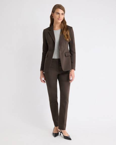 T-Shirt Côtelé Ajusté à Manches Longues et Col Rond en Tricot Luxueux