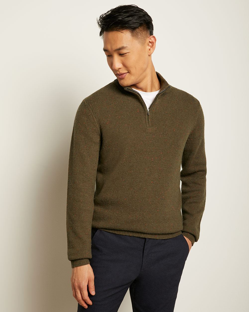 Zipped Mock-Neck Sweater | RW&CO.
