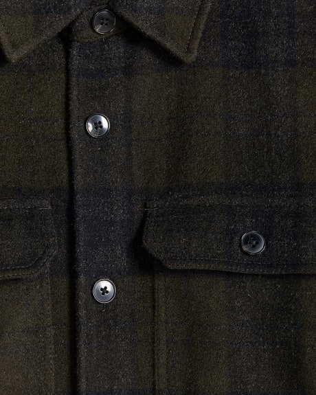 Checkered Wool Overshirt Shacket