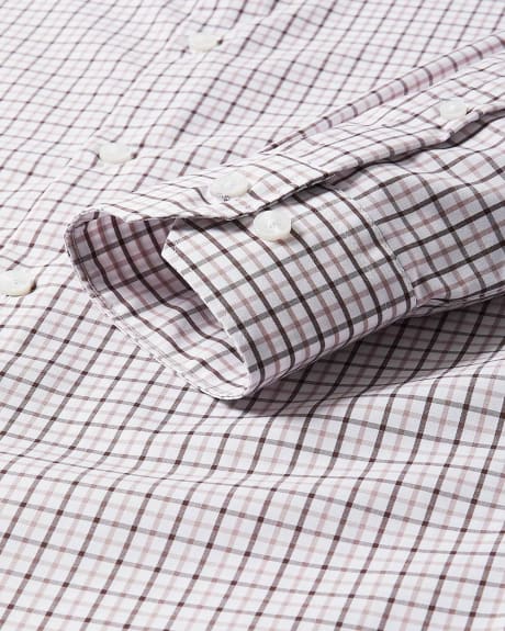 Slim Fit Two-Tone Checkered Dress Shirt
