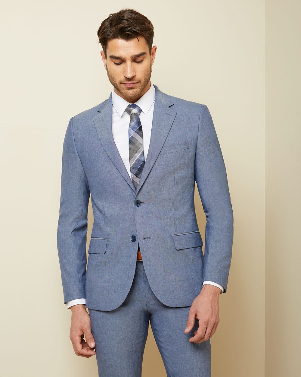 Slim fit twotone chambray suit blazer RW&CO.