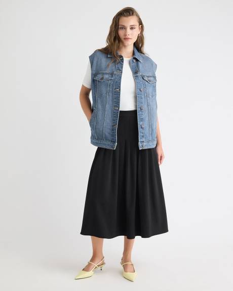 Veste Sans Manches Ample en Denim