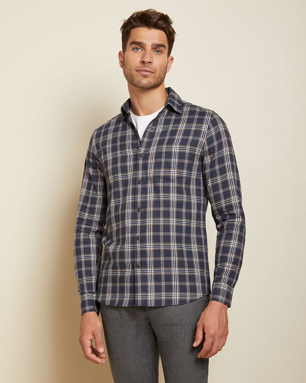 Mens slim fit flannel shirts Clearance