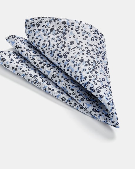 Blue Handkerchief with Tonal Flowers