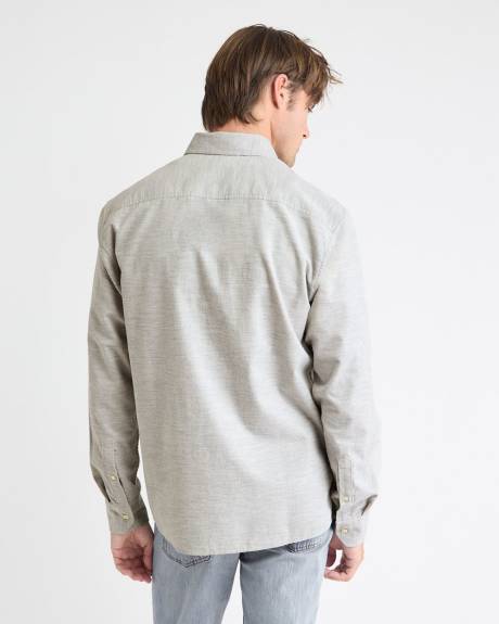 Chemise à Coupe Régulière en Velours Côtelé