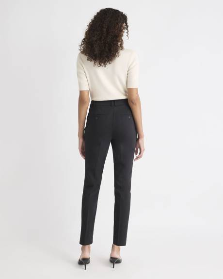 Pantalon Indispensable Cheville Coupe Curvy Noir &agrave; Jambe &Eacute;troite et Taille Mi-Haute