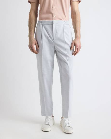 Pleated Tapered-Leg Pant with Elastic Waistband