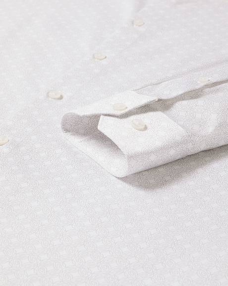 Tailored-Fit Dress Shirt with Micro Geo Print