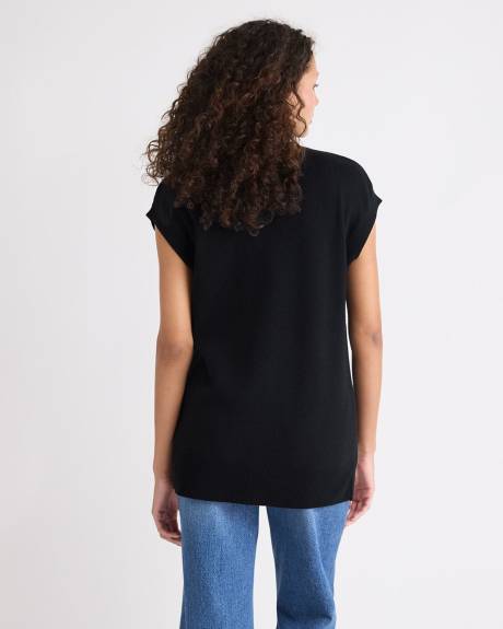 Long Buttoned-Down Sweater Vest