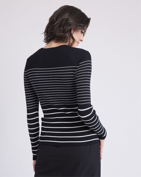 Bodycon Long-Sleeve Crew-Neck Striped Sweater