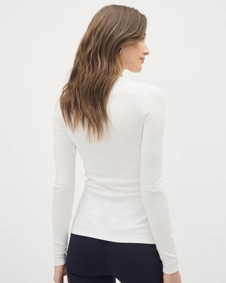 T-Shirt Ajust&eacute; &agrave; Manches Longues et Col Rond