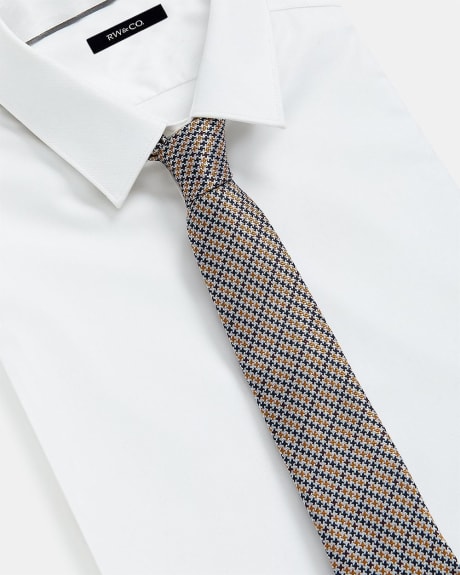 Cravate Régulière à Carreaux Bruns et Bleus