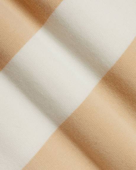 T-Shirt Ample Ray&eacute; &agrave; Manches Courtes et Col Rond