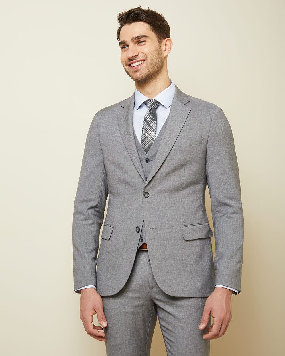 Essential Slim Fit stretch light grey suit Blazer - Tall | RW&CO.