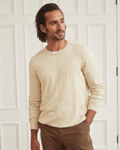Solid Organic Cotton Crew-Neck Sweater
