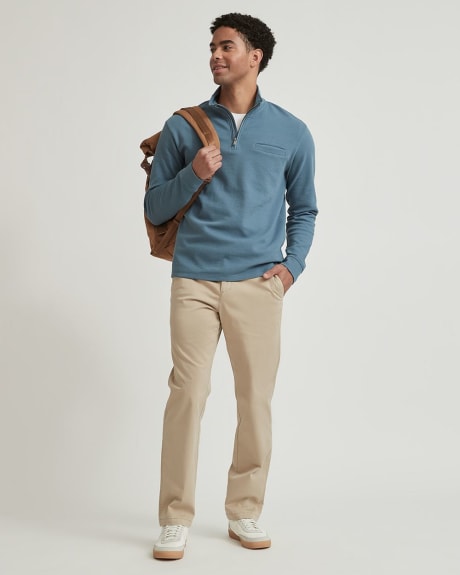 Half-Zip Mock-Neck Sweater With Chest Pocket