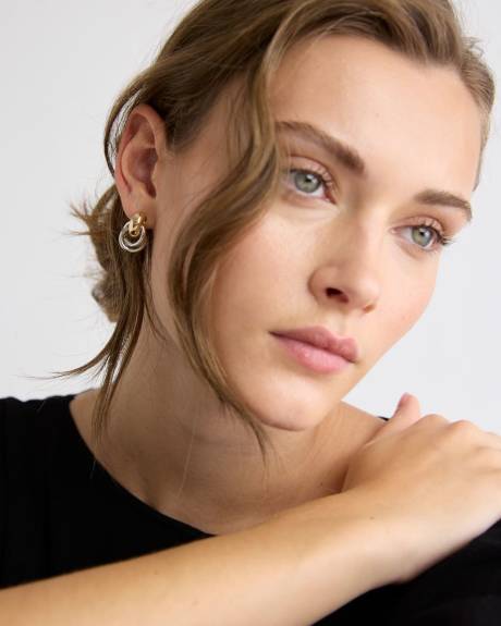 Two-Tone Door-Knocker Earrings