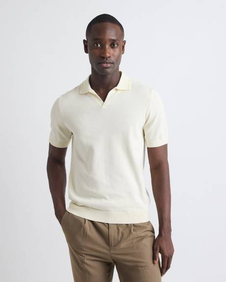 Polo à Manches Courtes en Coton avec Col Johnny