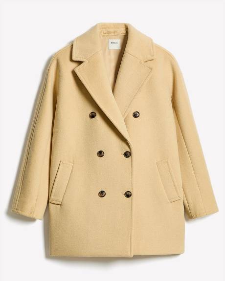 Melton Wool-Blend Double-Breasted Peacoat