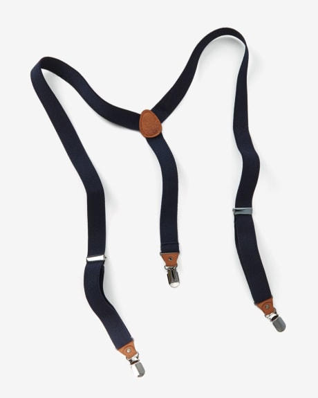 Navy blue elastic suspenders