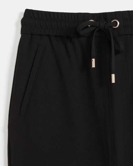 Mid-Rise Straight Knit Piqué Skirt