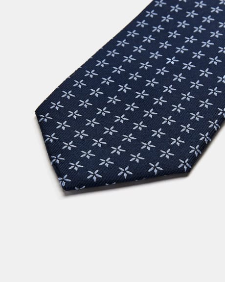 Navy Wide Tie with Blue Stars
