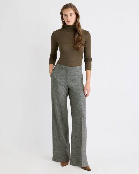 Mid-Rise Wide-Leg Tweed Pant