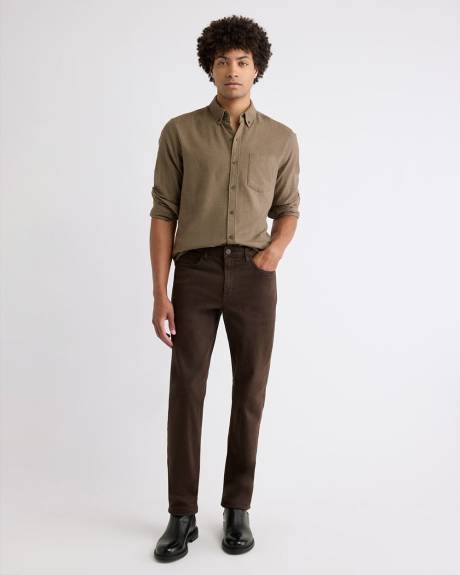 Slim-Fit Solid Flannel Shirt