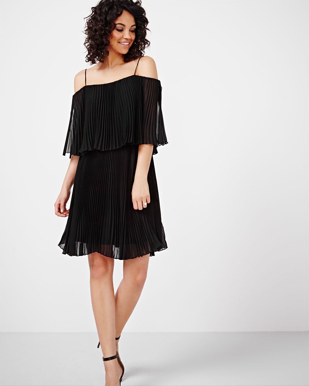 ABS by Allen Schwartz ColdShoulder Pleated Dress RW&CO.