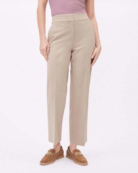 Straight-Leg High-Rise Cropped Twill Pant