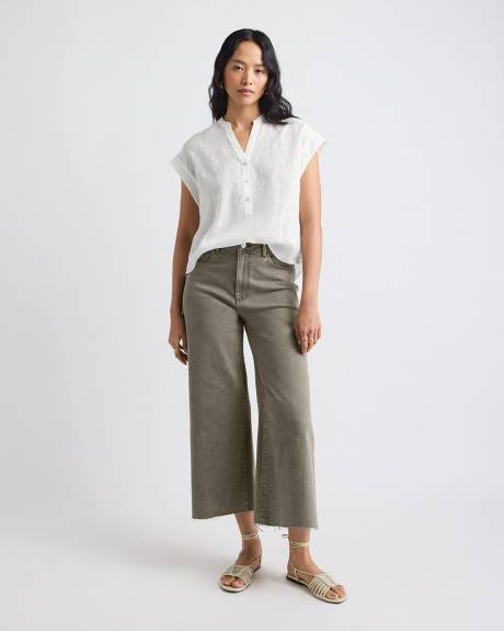 Blouse &agrave; Manches Tr&egrave;s Courtes et Col V