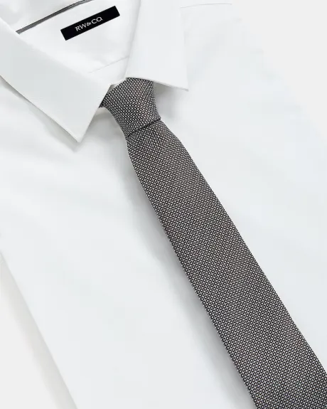 Cravate Régulière à Micro Motif Brun