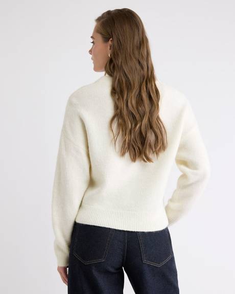 Pull à Manches Longues et Col Rond avec Fleurs