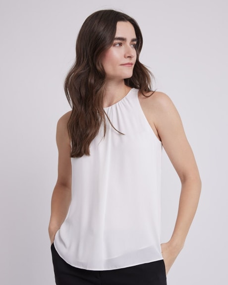 Crew Neck Cami with Shirring