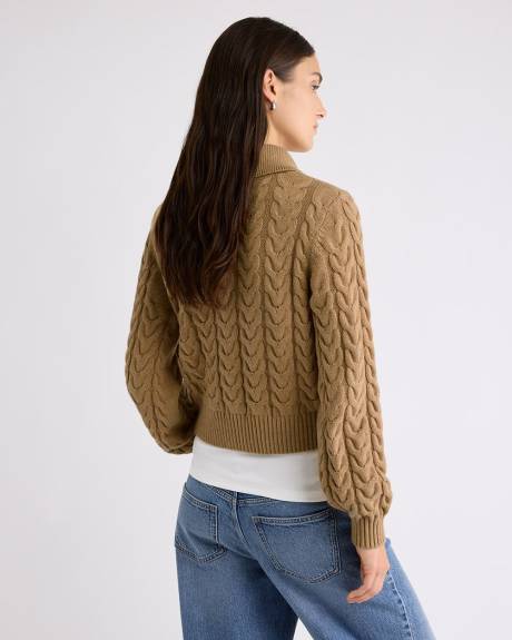 Long-Sleeve Collared Cardigan