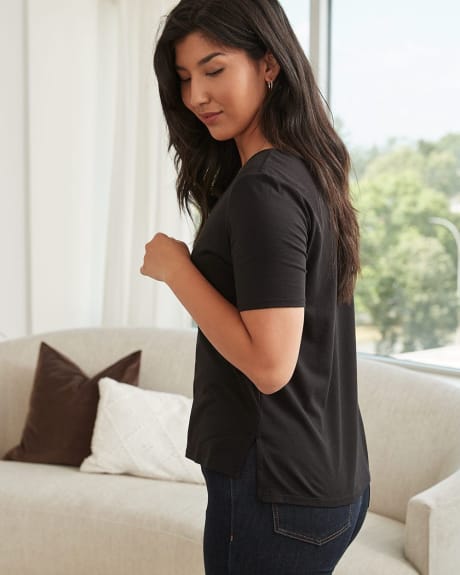Relaxed Fit T-Shirt with Scoop Neckline