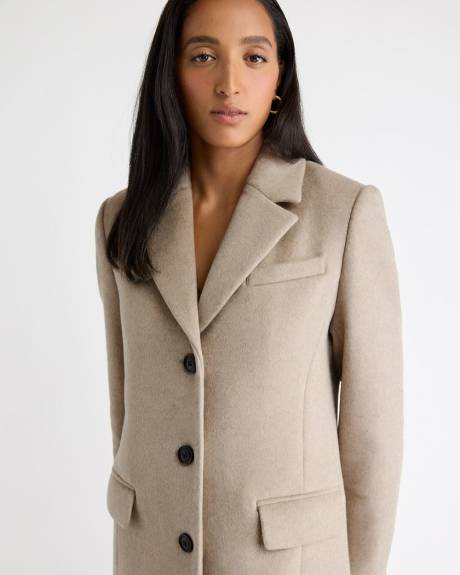 Classic Wool-Blend Three-Button Coat
