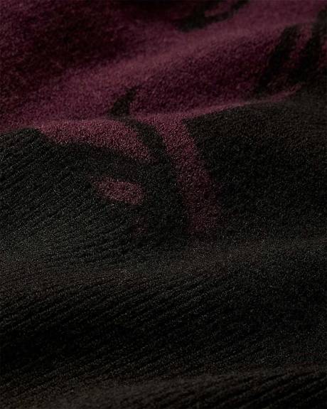 Pull à Manches Longues et Col Rond à Motif Floral