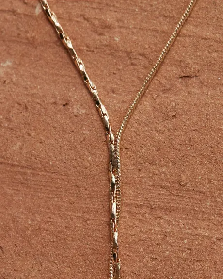 Long Necklace with Twisted Chain Pendant