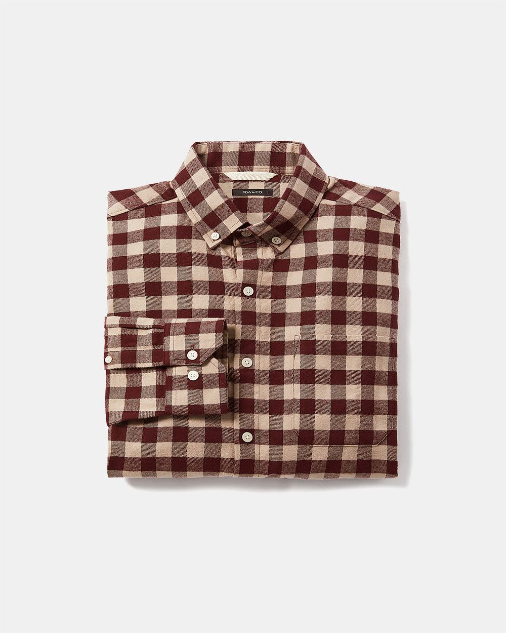 Regular Fit Burgundy Plaid Flannel Shirt