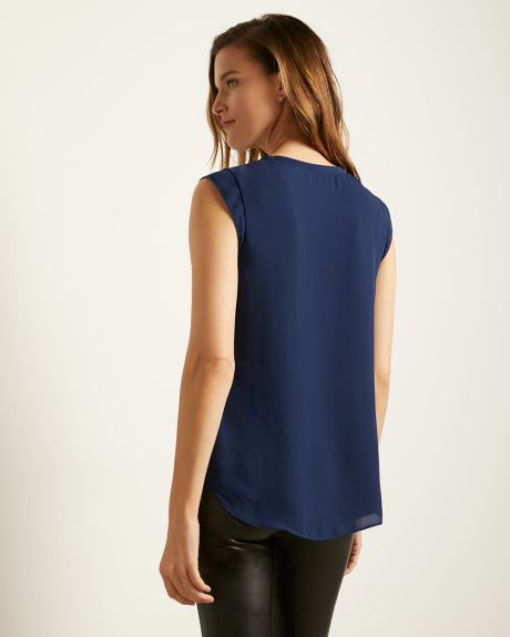 Solid Cap Sleeve Blouse